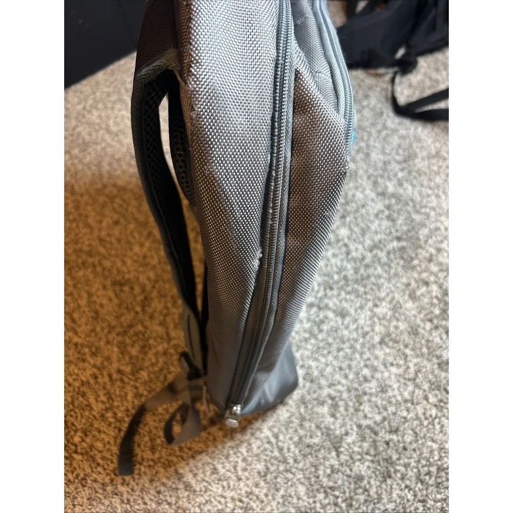 Microsoft Padded Laptop Backpack Strap Multiple Pockets Zip Blue Gray 18